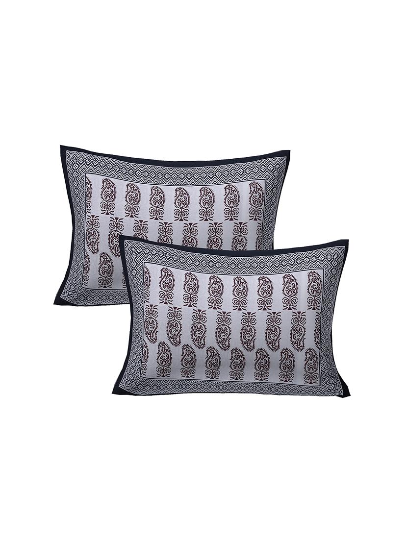 cotton super king size bedsheet with 2 pillow covers - 17422967 - Zoom Image - 2