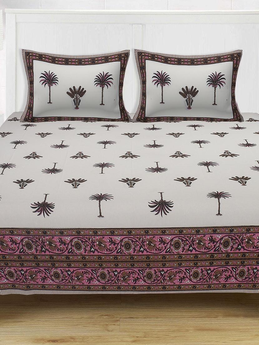 cotton super king size bedsheet with 2 pillow covers - 17422969 - Zoom Image - 1