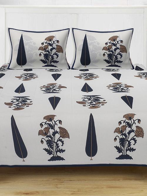 cotton super king size bedsheet with 2 pillow covers - 17422974 - Standard Image - 1