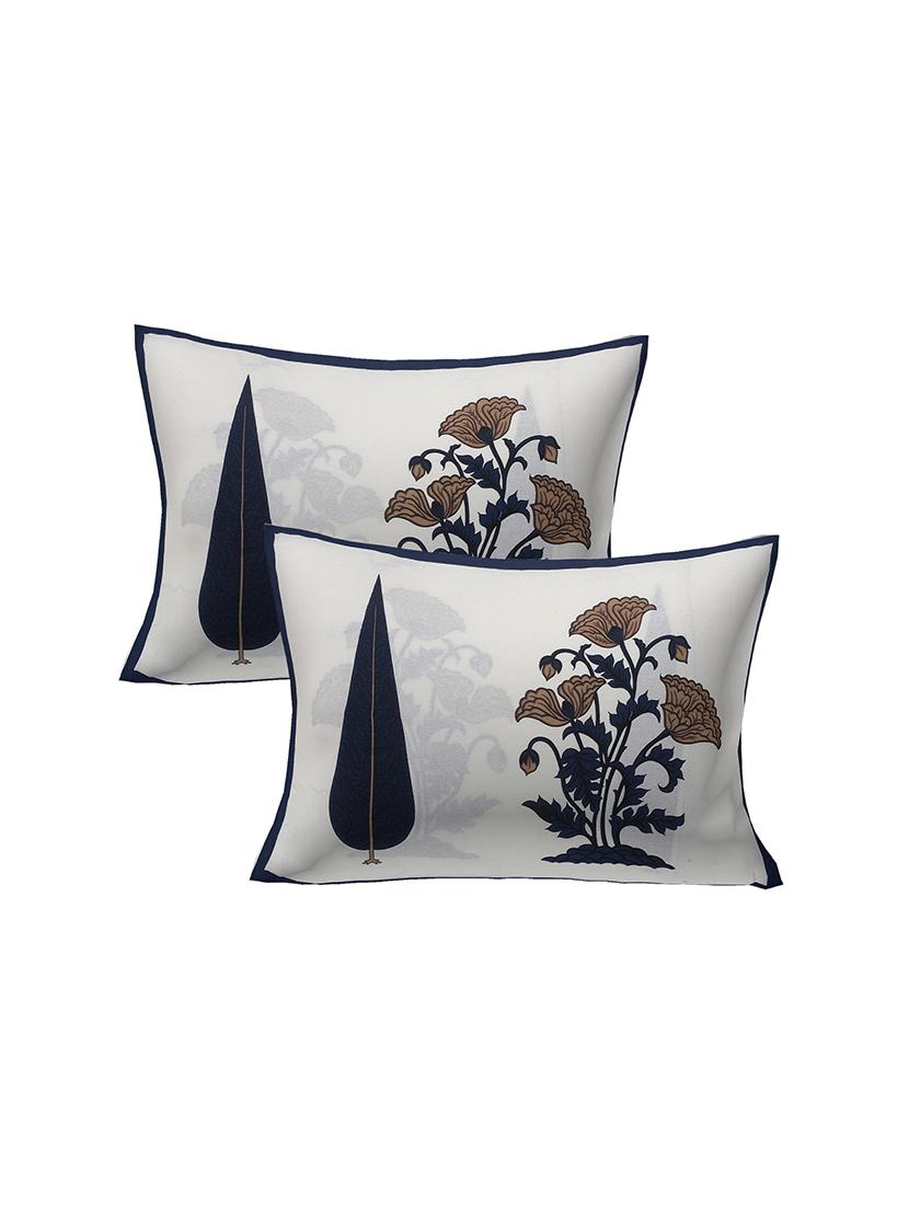 cotton super king size bedsheet with 2 pillow covers - 17422974 - Zoom Image - 2