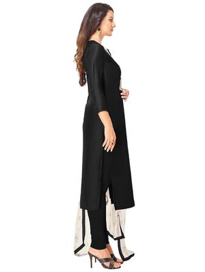 black cotton blend churidaar suits unstitched suit - 17423090 - Standard Image - 2