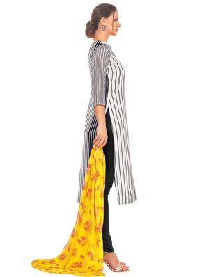 black cotton blend churidaar suits unstitched suit - 17423097 - Standard Image - 2