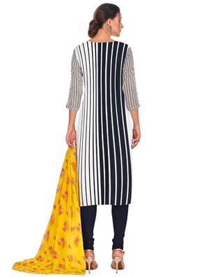 black cotton blend churidaar suits unstitched suit - 17423097 - Standard Image - 3