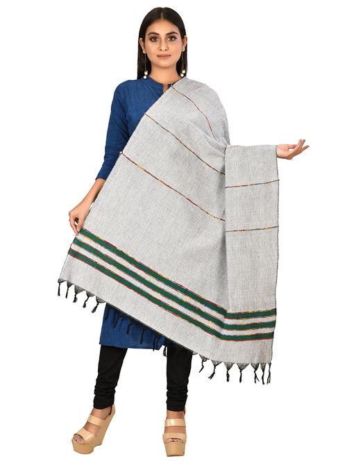 grey cotton shawl - 17423157 - Standard Image - 1