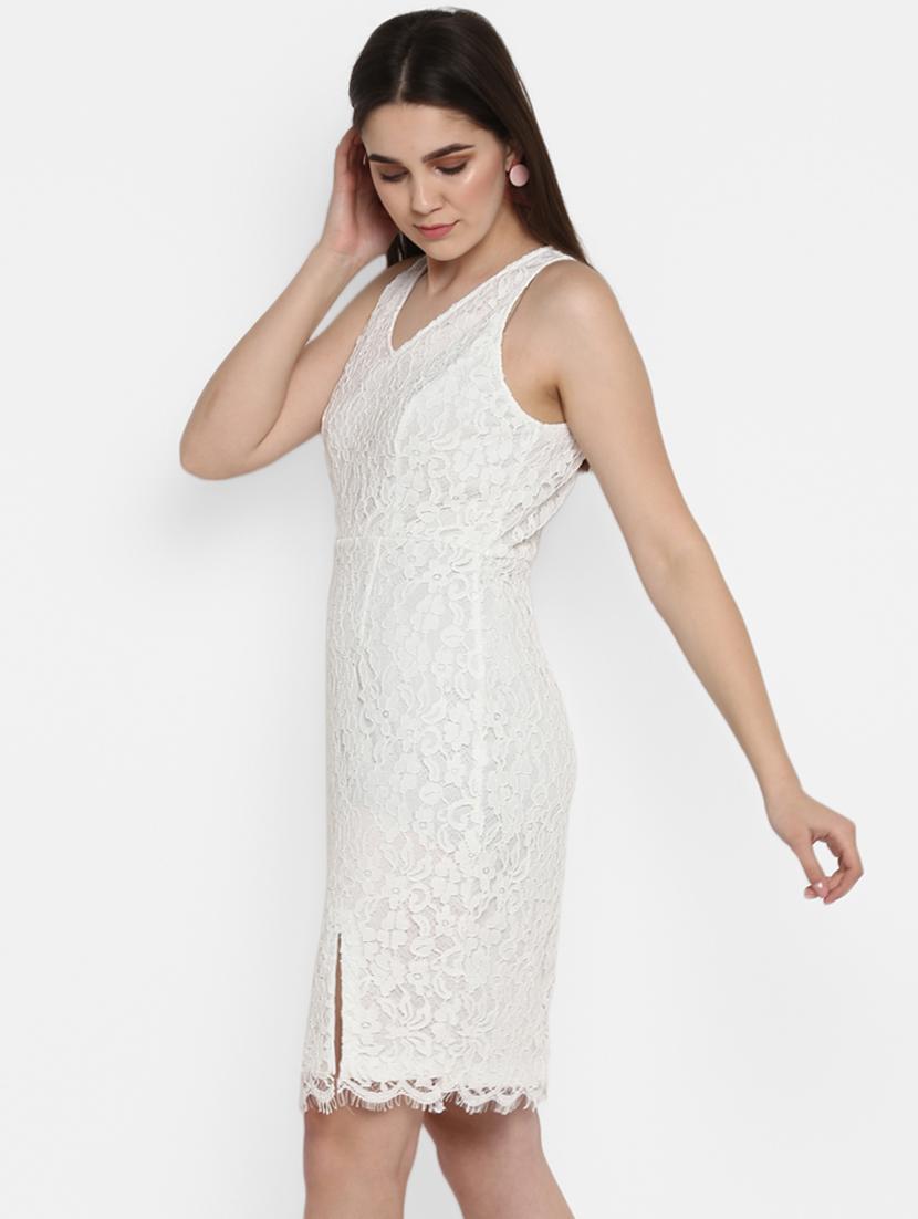 v-neck lace sheath dress - 17423172 - Zoom Image - 2