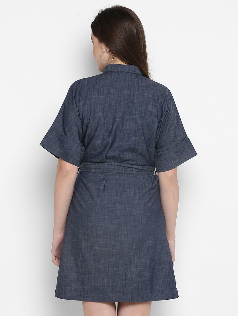 shirt collar belted dress - 17423178 - Zoom Image - 3
