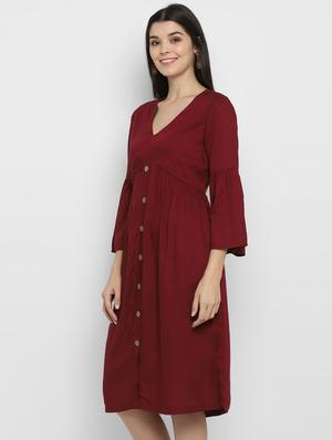 button up empire line dress - 17423195 - Standard Image - 3