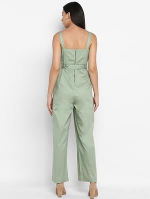 tie front full leg jumpsuit - 17423199 - Standard Image - 3