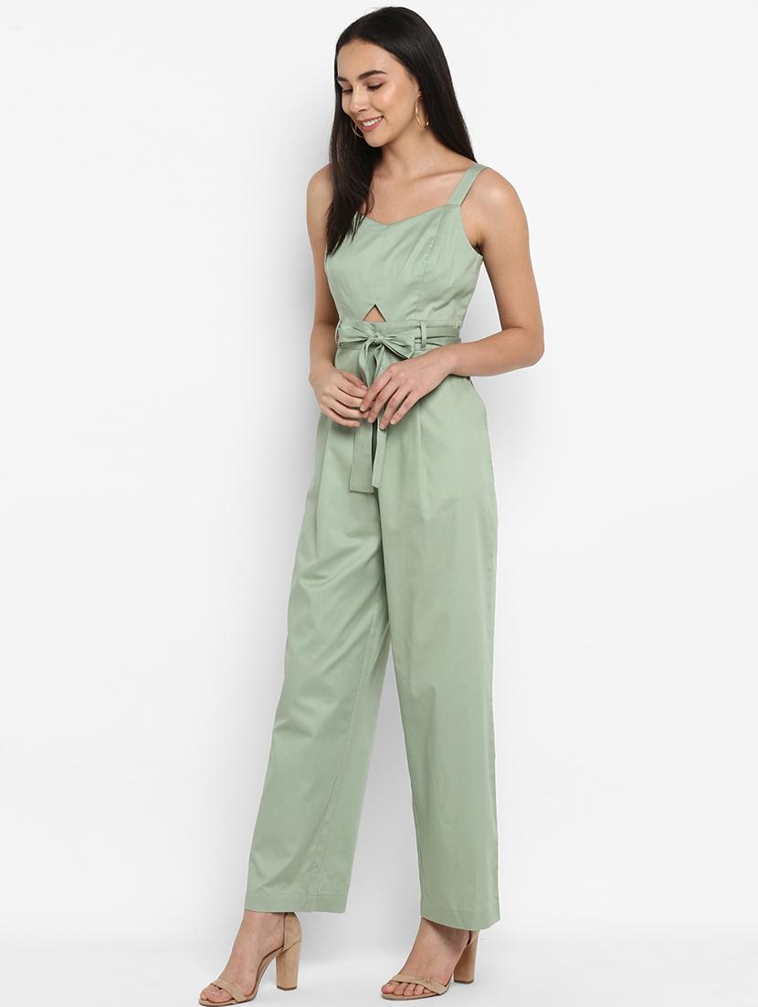 tie front full leg jumpsuit - 17423199 - Zoom Image - 2