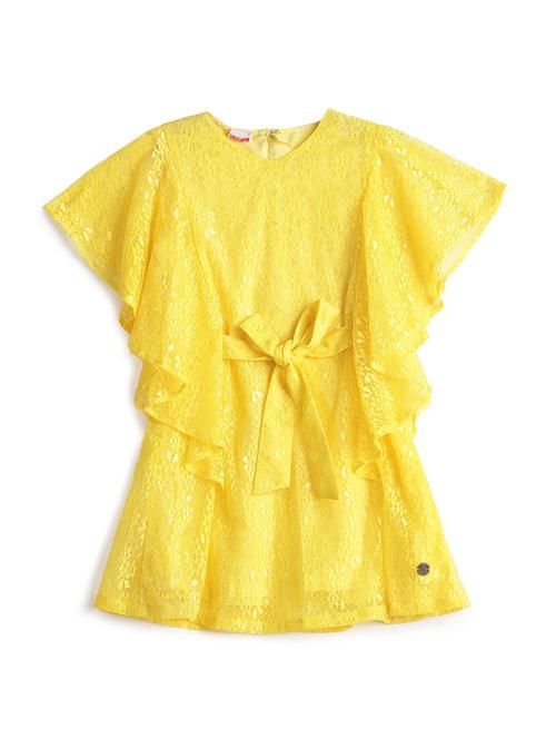 yellow net frock - 17423280 - Standard Image - 1