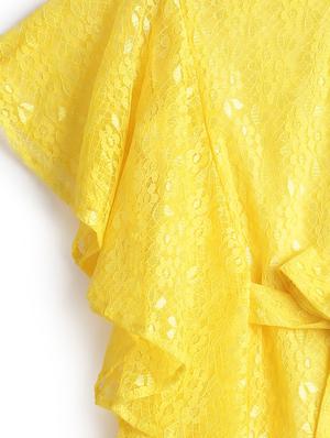 yellow net frock - 17423280 - Standard Image - 3