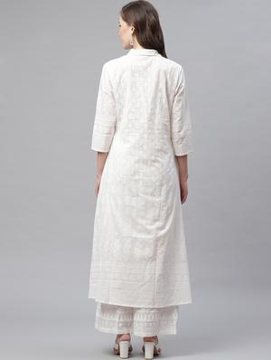 solid kurta palazzo set - 17423303 - Standard Image - 3