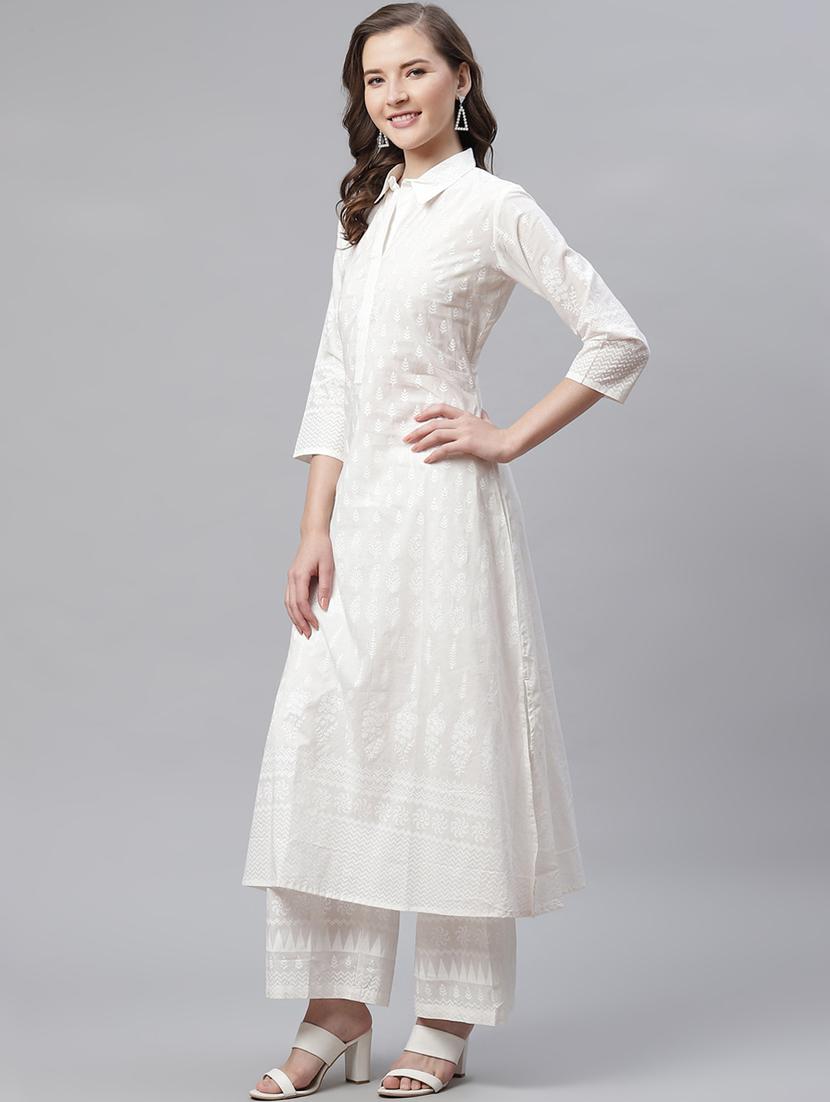 solid kurta palazzo set - 17423303 - Zoom Image - 2
