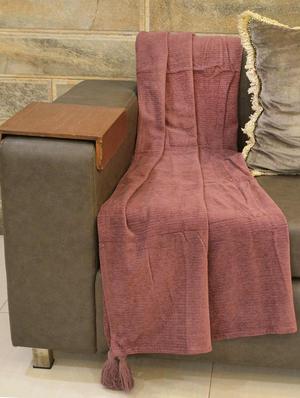 cotton shaneel tassel throw blanket - 17423312 - Standard Image - 2