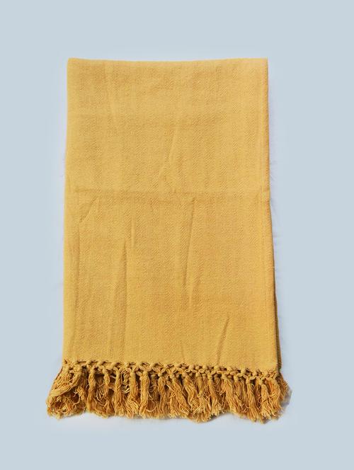 cotton washed fringed throw blanket - 17423319 - Standard Image - 1