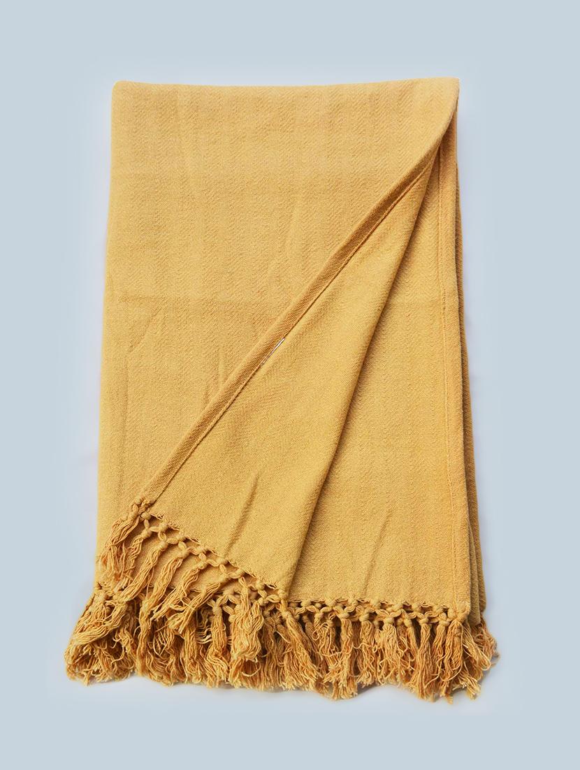 cotton washed fringed throw blanket - 17423319 - Zoom Image - 3