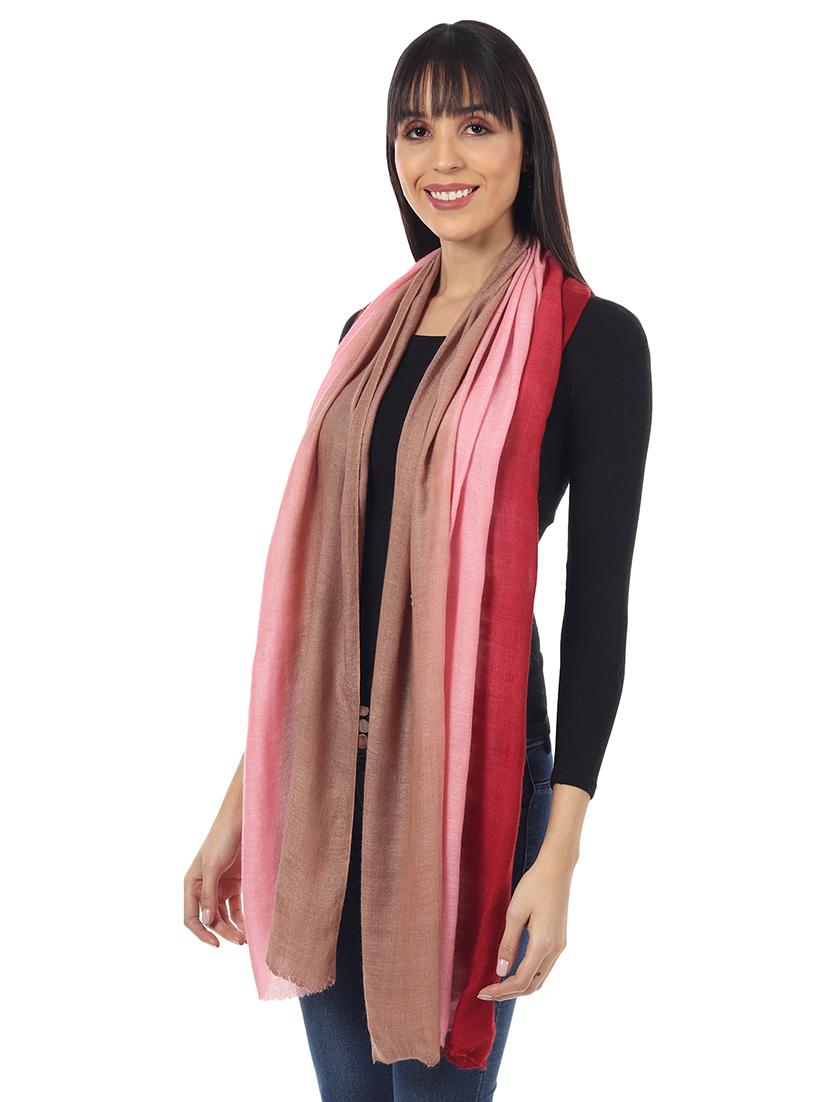 multi colored ombre wool stole - 17423423 - Zoom Image - 2