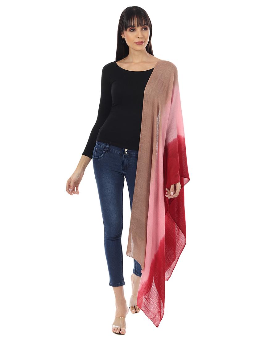 multi colored ombre wool stole - 17423423 - Zoom Image - 3