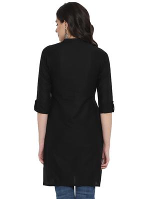 solid straight kurta - 17423566 - Standard Image - 3