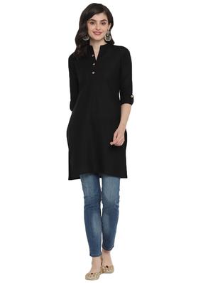 solid straight kurta - 17423566 - Standard Image - 4