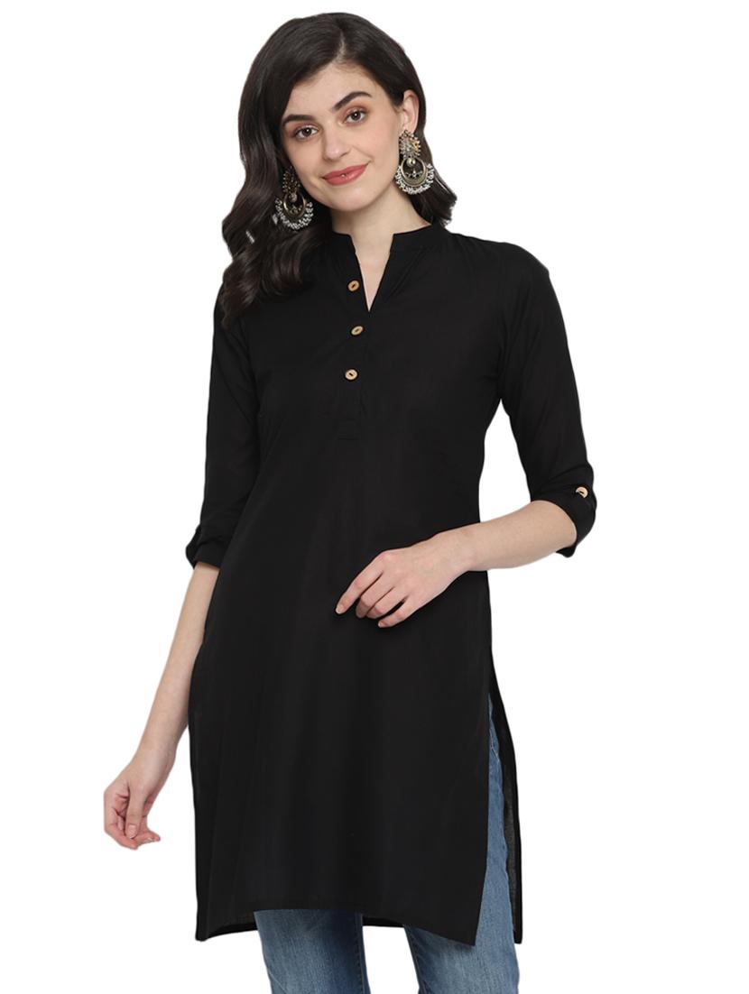 solid straight kurta - 17423566 - Zoom Image - 1