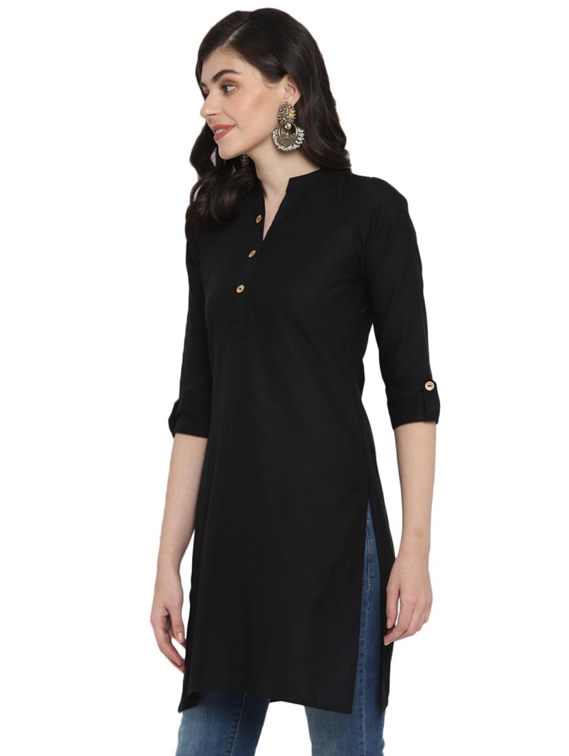 solid straight kurta - 17423566 - Zoom Image - 2