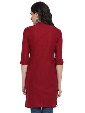 solid straight kurta - 17423567 - Standard Image - 3