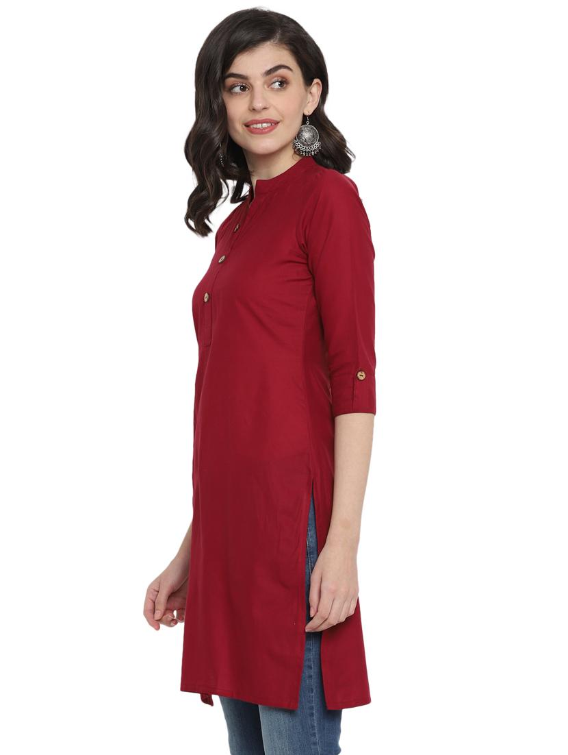 solid straight kurta - 17423567 - Zoom Image - 2