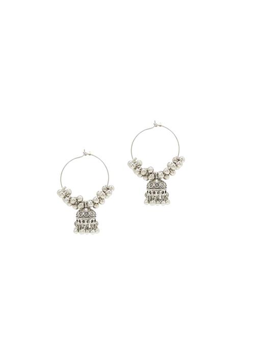silver metal chandballi earring - 17423592 - Standard Image - 1