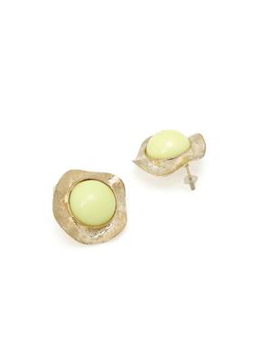 yellow metal studs earring - 17423599 - Standard Image - 2