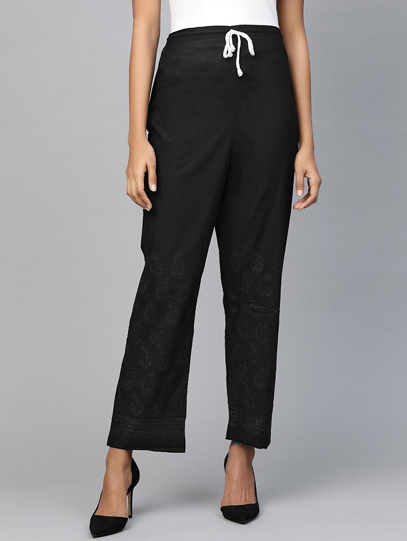 embroidered hem straight palazzo - 17423609 - Zoom Image - 1