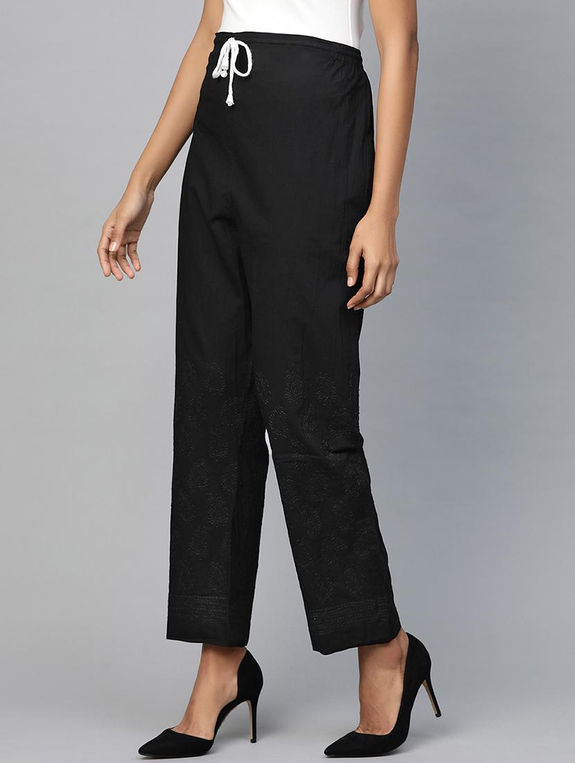 embroidered hem straight palazzo - 17423609 - Zoom Image - 2