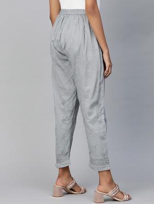 embroidered hem straight palazzo - 17423610 - Standard Image - 3