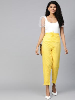 embroidered hem straight palazzo - 17423612 - Standard Image - 4