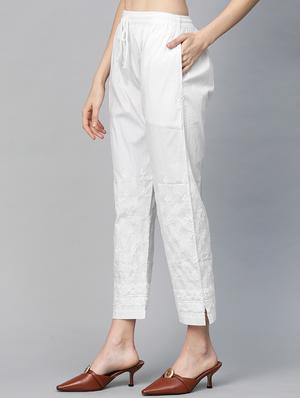 embroidered hem straight palazzo - 17423614 - Standard Image - 2