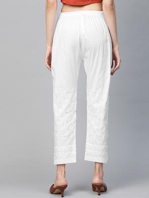 embroidered hem straight palazzo - 17423614 - Standard Image - 3