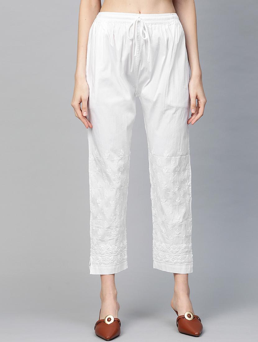 embroidered hem straight palazzo - 17423614 - Zoom Image - 1