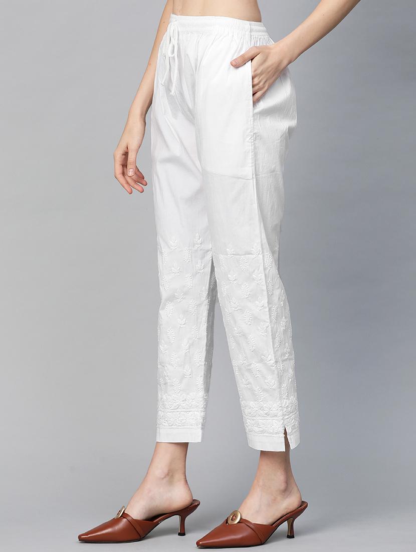 embroidered hem straight palazzo - 17423614 - Zoom Image - 2