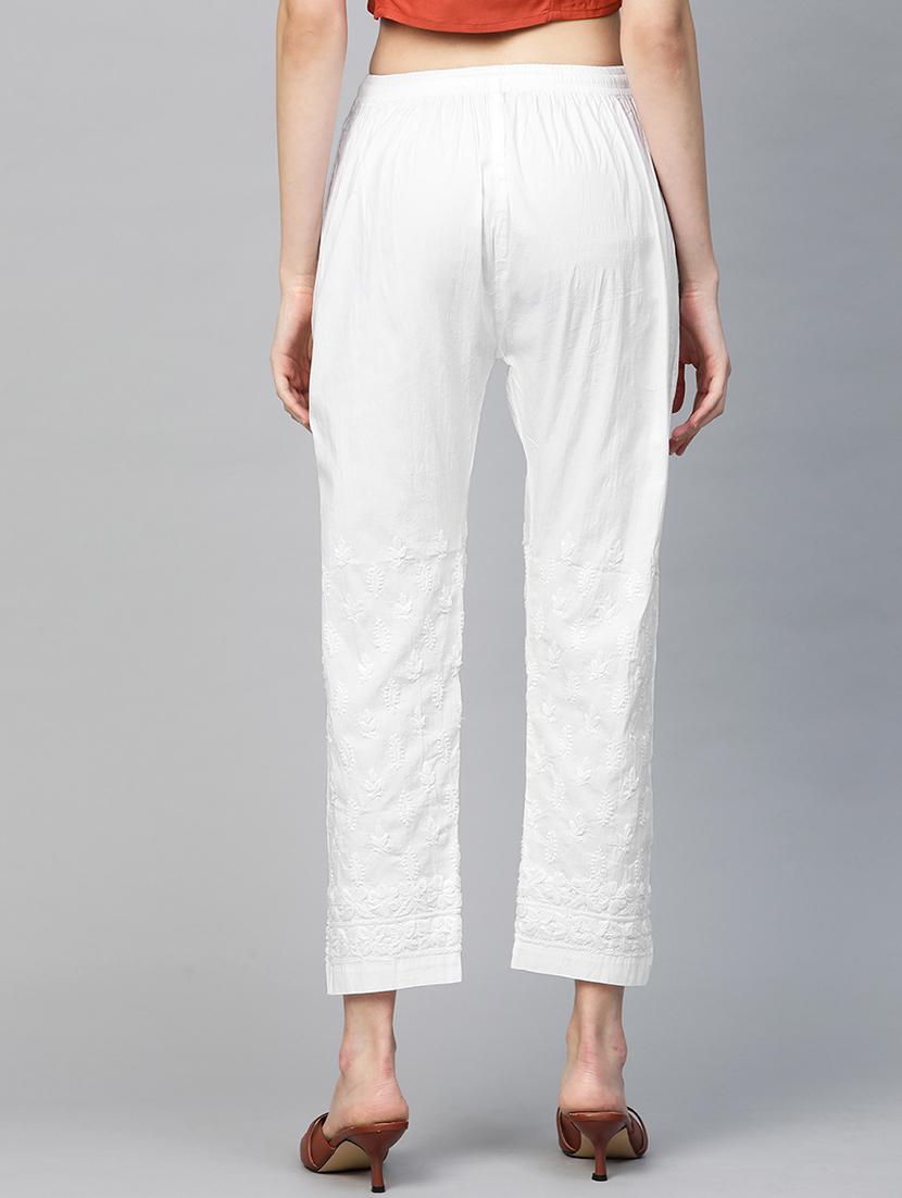 embroidered hem straight palazzo - 17423614 - Zoom Image - 3