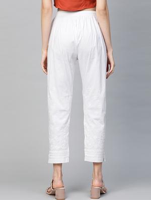 embroidered hem straight palazzo - 17423615 - Standard Image - 3