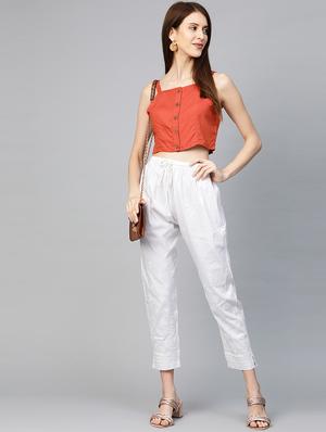 embroidered hem straight palazzo - 17423615 - Standard Image - 4