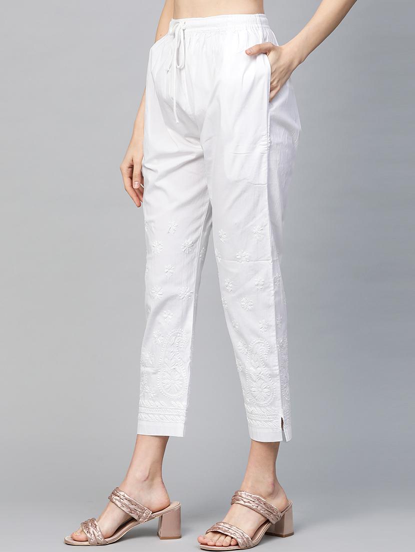 embroidered hem straight palazzo - 17423615 - Zoom Image - 2