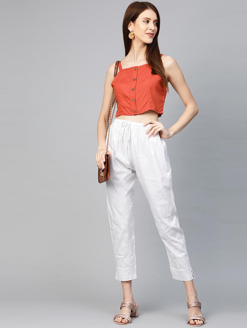 embroidered hem straight palazzo - 17423615 - Zoom Image - 4