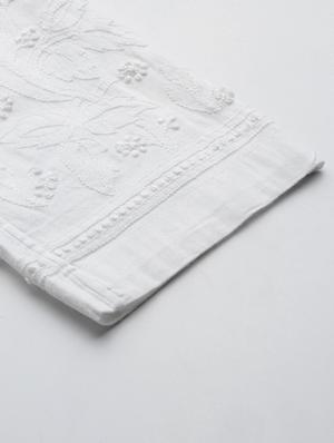 ada hand-embroidered white chikankari tapered pant - 17423625 - Standard Image - 5