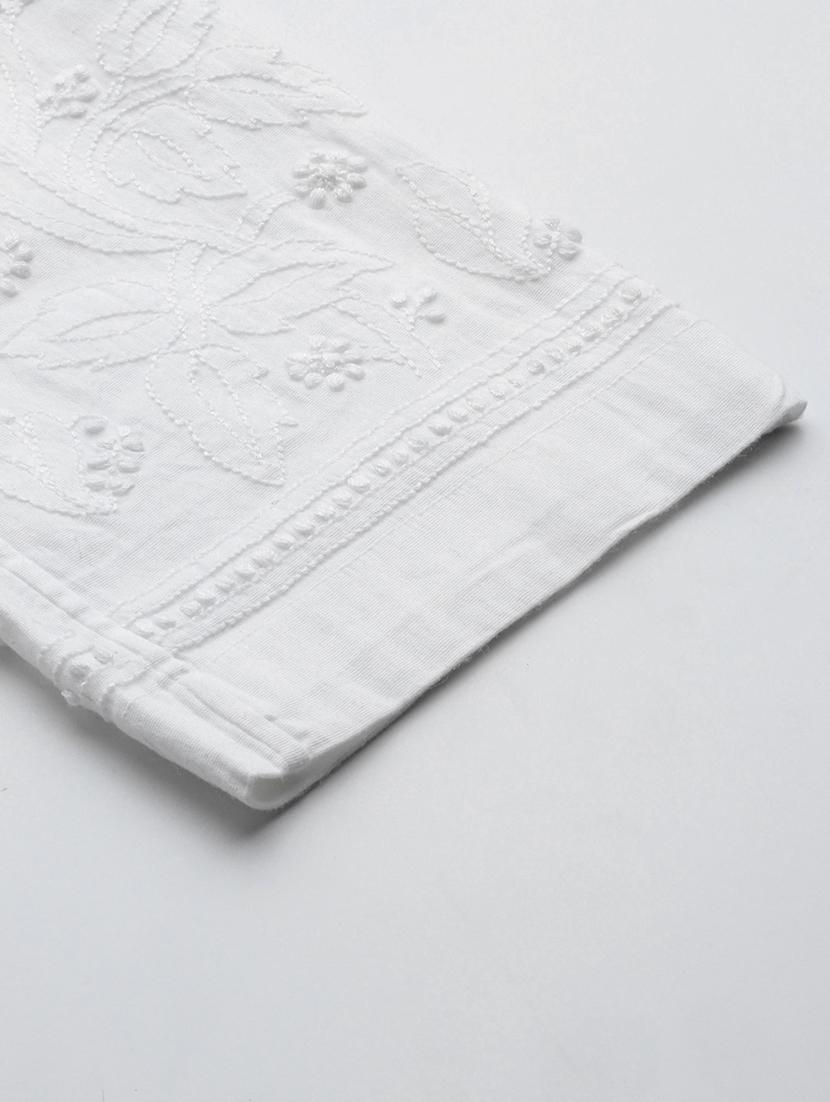 ada hand-embroidered white chikankari tapered pant - 17423625 - Zoom Image - 5