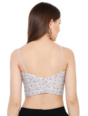 silver net embroidered blouse - 17423719 - Standard Image - 3