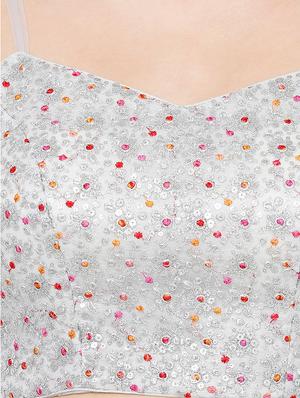 silver net embroidered blouse - 17423719 - Standard Image - 5