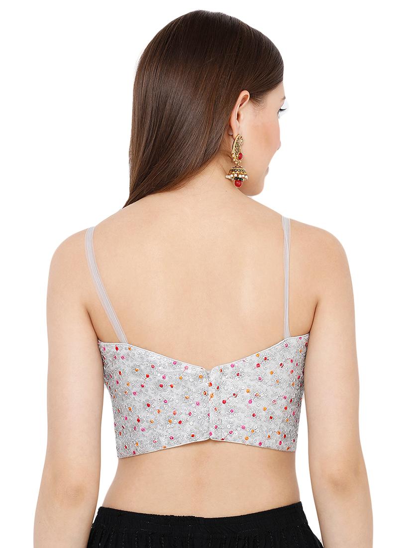 silver net embroidered blouse - 17423719 - Zoom Image - 3