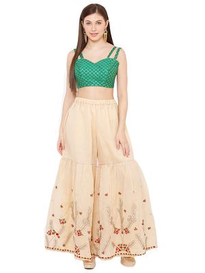green dupion embroidered blouse - 17423721 - Standard Image - 4