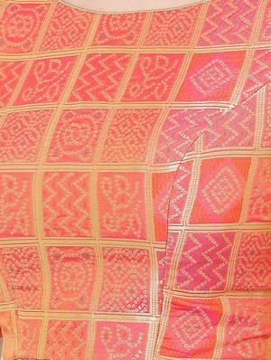 pink cotton blend brocade blouse - 17423729 - Standard Image - 5